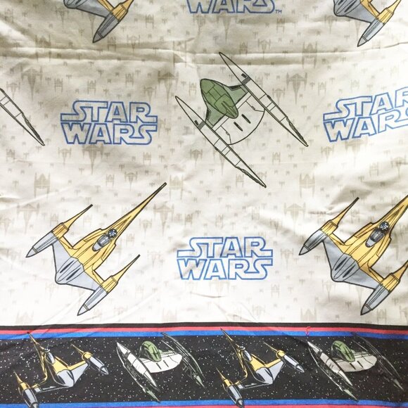 Vintage 1999 Star Wars Twin Sheet Set – N-1 Naboo Starfighter + Pillowcase NOS - Picture 4 of 9
